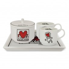 Set 2 Caffè impilabili + Zuccheriera + Vassoio Keith Haring Set 2 Caffè impilabili + Zuccheriera + Vassoio Keith Haring